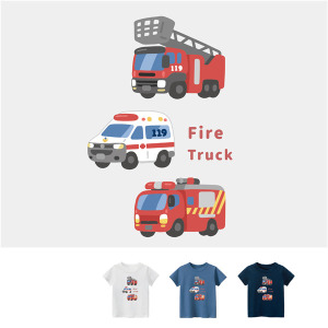 兒童｜KV獨家限定款｜台灣原創T短袖 Q版消防