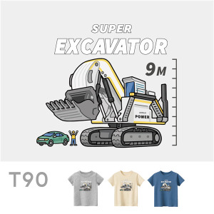 兒童｜KV獨家限定款｜台灣原創T短袖 T90巨型挖掘機
