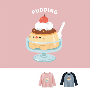 兒童｜KV獨家限定款｜台灣原創T長袖 布丁貓