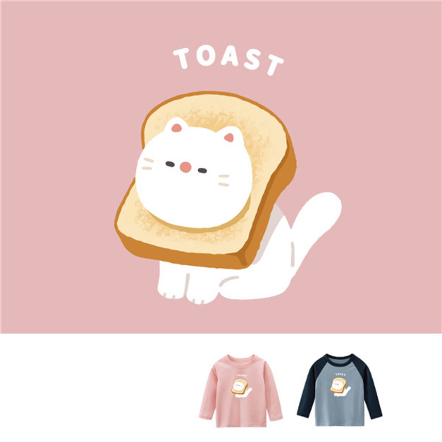 兒童｜KV獨家限定款｜台灣原創T長袖 吐司貓