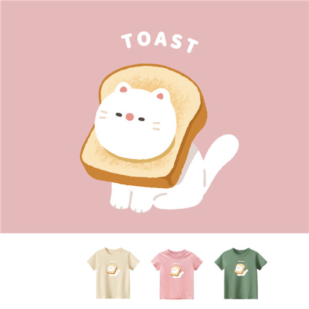 兒童｜KV獨家限定款｜台灣原創T短袖 吐司貓