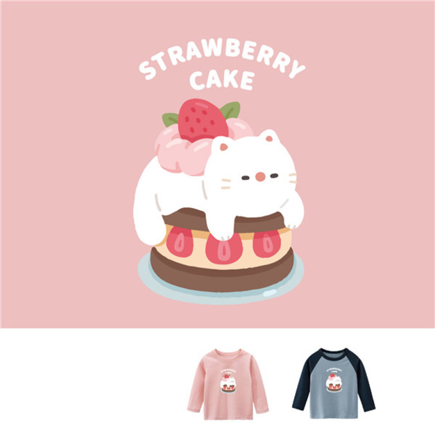 兒童｜KV獨家限定款｜台灣原創T長袖 蛋糕貓