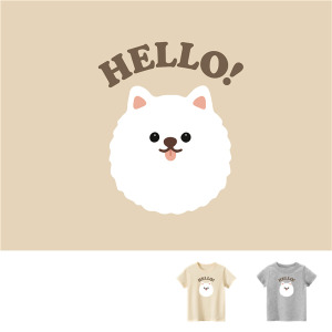 兒童｜KV獨家限定款｜台灣原創T短袖 D06白博美