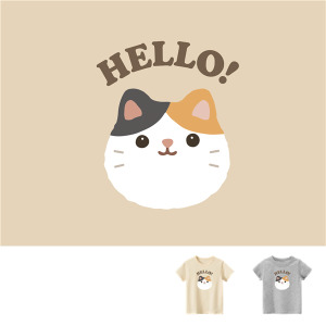 兒童｜KV獨家限定款｜台灣原創T短袖 D35三花貓