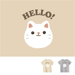 兒童｜KV獨家限定款｜台灣原創T短袖 D31白貓