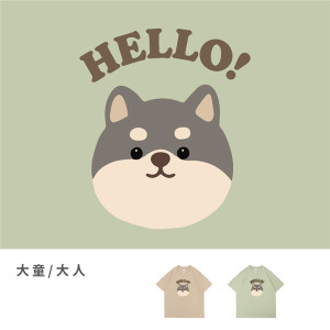 大童/大人｜KV獨家限定款｜台灣原創T短袖 D02黑柴犬