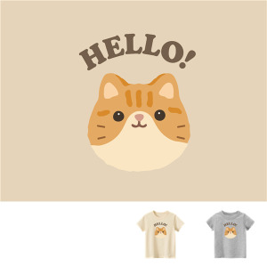 兒童｜KV獨家限定款｜台灣原創T短袖 D38橘白貓