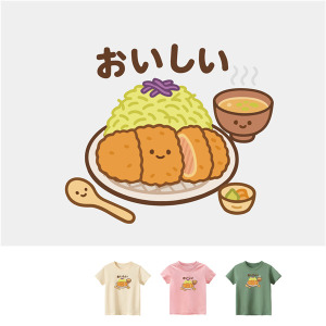 兒童｜KV獨家限定款｜台灣原創T短袖 豬排定食