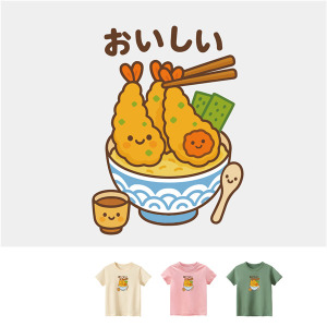 兒童｜KV獨家限定款｜台灣原創T短袖 炸蝦丼