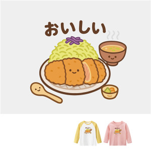 兒童｜KV獨家限定款｜台灣原創T長袖 豬排定食