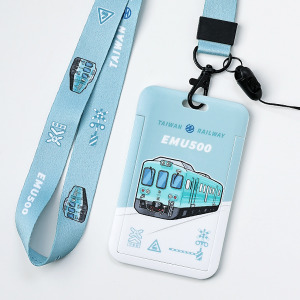 臺鐵正版授權火車直式雙面證件卡套+掛繩組 海風號