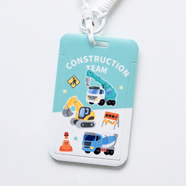 ｜KV獨家限定款｜Q版英雄車雙面證件卡套+彈簧繩組 Q版工程