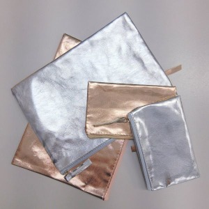 金屬色拉鍊零錢包