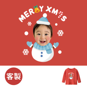 客製化兒童｜KV獨家限定款｜聖誕台灣原創T長袖 雪人