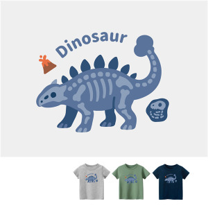 兒童｜KV獨家限定款｜台灣原創T短袖 骨頭甲龍