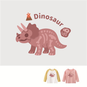 兒童｜KV獨家限定款｜台灣原創T長袖 骨頭三角龍