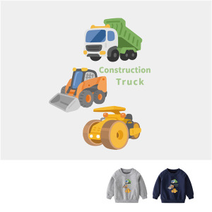 兒童｜KV獨家限定款｜台灣原創大學T長袖 Q版鏟裝車