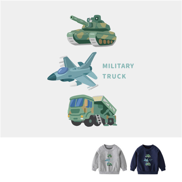 兒童｜KV獨家限定款｜台灣原創大學T長袖 Q版軍事