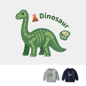 兒童｜KV獨家限定款｜台灣原創大學T長袖 骨頭長頸龍