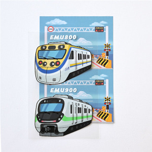 火車造型行李箱水晶貼明信片組 EMU800+EMU900