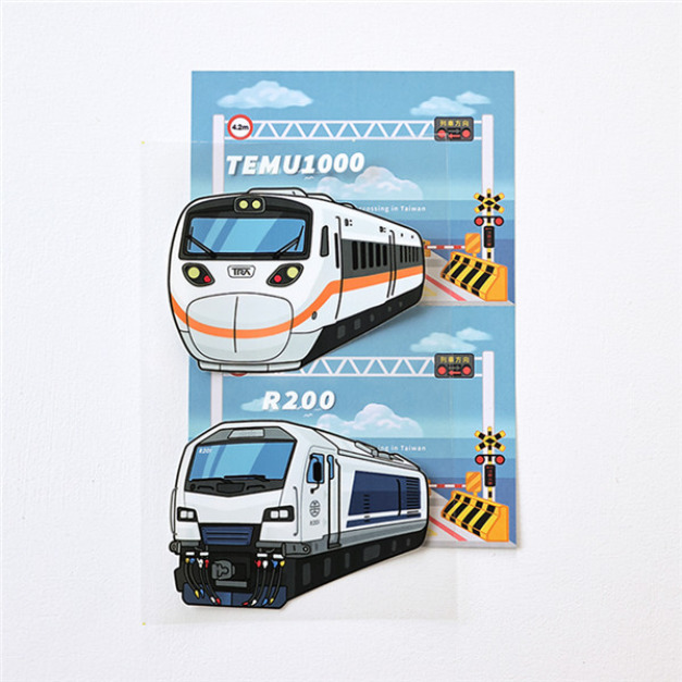 火車造型行李箱水晶貼明信片組 TEMU1000+R200