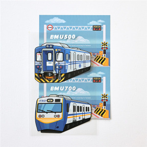 火車造型行李箱水晶貼明信片組 EMU500+EMU700