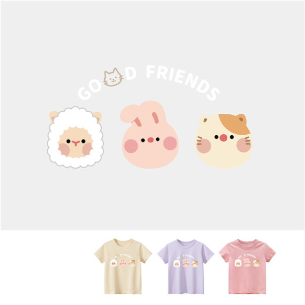 兒童｜KV獨家限定款｜台灣原創T短袖 兔子好朋友