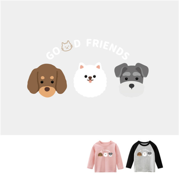 兒童｜KV獨家限定款｜台灣原創T長袖 狗狗好朋友B