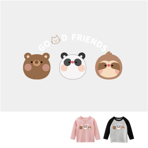 兒童｜KV獨家限定款｜台灣原創T長袖 熊貓好朋友