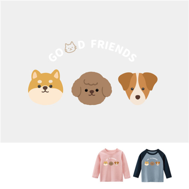 兒童｜KV獨家限定款｜台灣原創T長袖 狗狗好朋友A