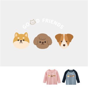 兒童｜KV獨家限定款｜台灣原創T長袖 狗狗好朋友A