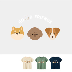 兒童｜KV獨家限定款｜台灣原創T短袖 狗狗好朋友A