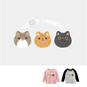 兒童｜KV獨家限定款｜台灣原創T長袖 貓貓好朋友A
