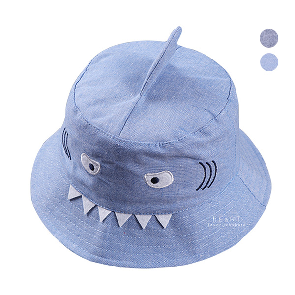 卡通鯊魚丹寧漁夫帽