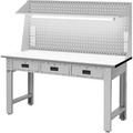 天鋼 WBT-6203 標準型工作桌 寬1800mm 橫三屜款 含掛板組+棚板組+插座組+燈具組