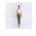 線條修身瑜珈褲-橄欖綠
