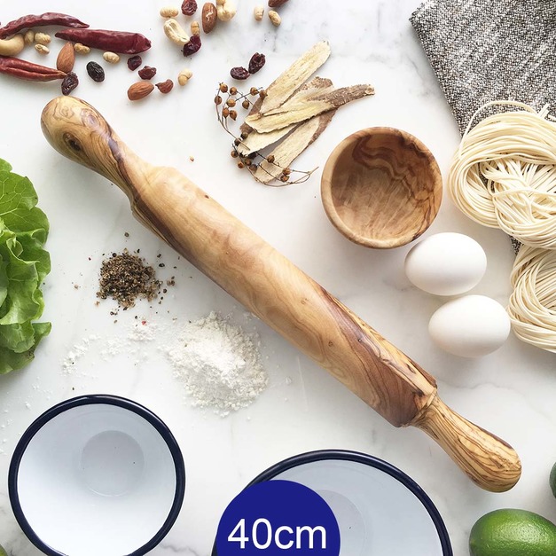 桿麵棍-圓頭手把款-一體成形橄欖木