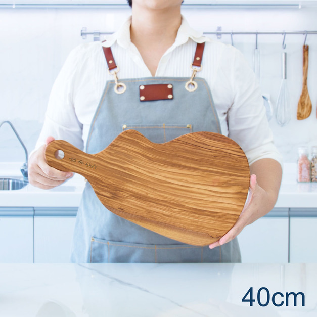 自然造型手把橄欖木砧板-40公分(含手把)品酒盤&middot;起司&middot;擺盤