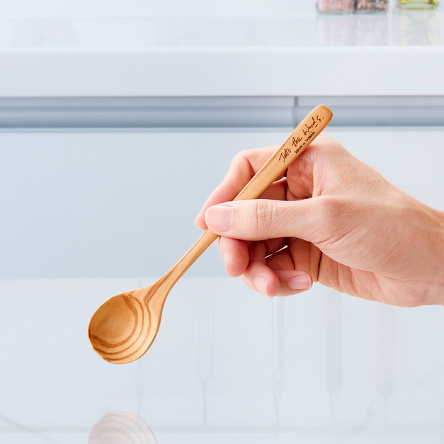 圓頭橄欖木湯匙16公分-單入