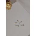 彎彎-極簡款式-925純銀-鎖式耳環