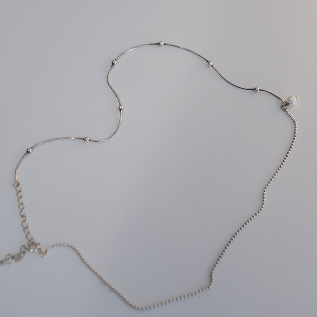 擰淚-拼接感-925純銀項鍊