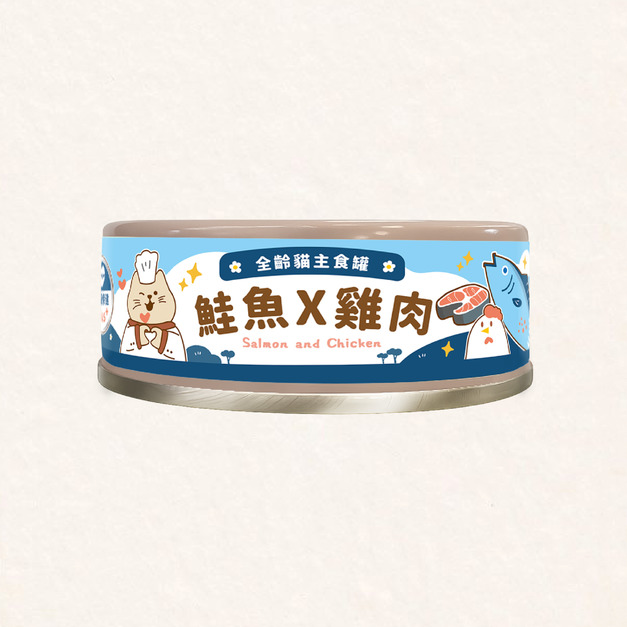 【貓咪罐頭】田園主食罐｜鮭魚Ｘ雞肉｜心臟保健