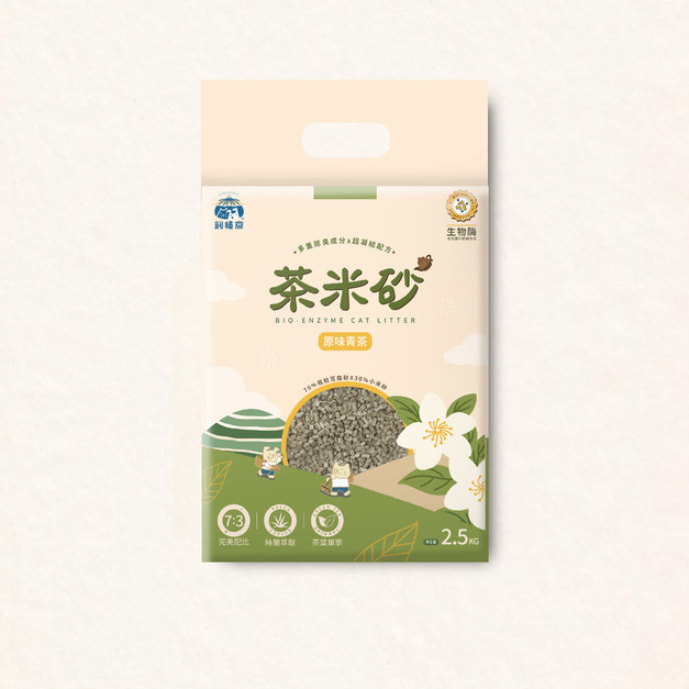 【除臭貓砂】茶米砂 | 原味青茶 益生菌除臭 2.5kg
