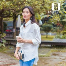 白色純棉前後三扣襯衫