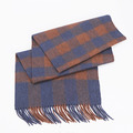 絲原百福氂牛絨圍巾 - 深藍/黃褐
