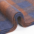 絲原百福氂牛絨圍巾 - 深藍/黃褐_3