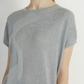 桑然女式短袖套衫 - 金屬灰_5