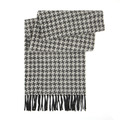 高原千鳥格氂牛絨披肩 - 米白/黑