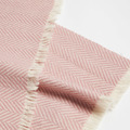 高原人字紋圍巾 - 灰粉/米白_2