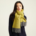 高原大人字紋披肩 - 深灰/明黃_7